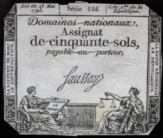 Francs - 50 Sols - 1792 - Série 556 - TB+ - Assignate