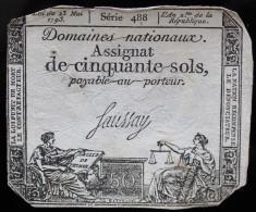 Francs - 50 Sols - 1792 - Série 488 - TB+ - Assegnati