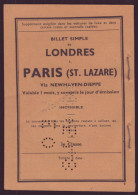 Billet Simple " Londres-Paris " 1948 - Other & Unclassified