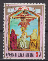 1974 Äquatorial-Guinea, Mi:GQ 349°/  Yt:GQ 43C,   Andrea Del Castagno (1418-1457): Trinity  Pascua, Easter, Ostern - Easter