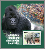 NIGER 2022 MNH Gorilla Gorille Rainforest Logging S/S II - IMPERFORATED - DHQ2313 - Gorilles