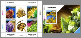 CHAD 2022 MNH Minerals Mineralien Mineraux M/S+S/S - IMPERFORATED - DHQ2313 - Minéraux