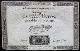 Francs - 10 Livres - 1792 - Série 6075 - TTB - Assignate