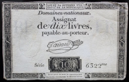 Francs - 10 Livres - 1792 - Série 6322 - TTB - Assegnati