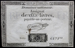 Francs - 10 Livres - 1792 - Série 6171 - TTB - Assignate