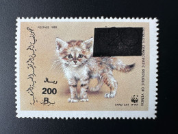 Yemen Jemen 1989 / 1993 Mi. 125 WWF W.W.F. Faune Fauna Overprint Surchargé Sand Cat Chat Des Sables Sandkatze - Ongebruikt