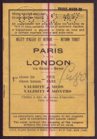 Billet Aller-retour " Paris-Londres " 1947 - Other & Unclassified