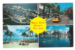 BR3915 U.S.A. Miami Beach Florida’s Fun Land Viaggiata 1977 Verso Roma - Miami Beach