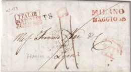 France Marque Postale - Marques D'Entrées - Italie Par Le Pont De Beauvoisin 1836 - Marques D'entrées