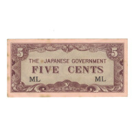 Billet, Malaisie, 5 Cents, Undated (1942), KM:M2a, TB+ - Myanmar