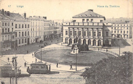 BELGIQUE - Liège - Place Du Théâtre - Tramway - Carte Postale Ancienne - Autres & Non Classés