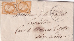 France N°13Ab - Bistre-orange X2 - Lettre - TB - 1853-1860 Napoléon III.