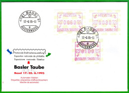 1995 Schweiz Suisse ATM 6 Basler Taube / Amtlicher FDC Mit Satz ET-Stempel 17.6.95 Basel Frama Automatenmarken - Francobolli Da Distributore