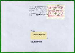 1995 Schweiz Suisse ATM 6 Basler Taube / FDC 80 MST. 17.6.95 Basel Nach Deutschland Frama Automatenmarken - Francobolli Da Distributore