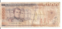 MEXIQUE 5000 PESOS 1989 VG+ P 88 C - Mexico