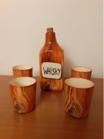 FAÏENCE DE DESVRES René Delarue Service Whisky  Décor Faux Bois.. - Whisky