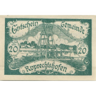 Billet, Autriche, Ruprechtshofen, 20 Heller, Fleuve, 1920, SPL, Mehl:FS 901a - Autriche