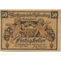 Billet, Autriche, Rabensburg, 50 Heller, Blason 1920-07-31, SPL, Mehl:FS 807a - Autriche