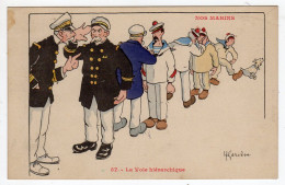Carte Illustrateur Gervèse Pochoir Série Nos Marins N°57 Marine Française La Voie Hiérarchique édi Raffaelli Toulon - Gervese, H.