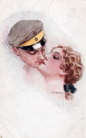 IL BACIO - DER KUSS - THE KISS - CARTOLINA FP ILLUSTRATA DA USABAL E SPEDITA NEL 1916 - Usabal