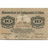 Billet, Autriche, St Pölten, 10 Heller, Eglise 1920-06-30, SPL, Mehl:FS 927 - Autriche