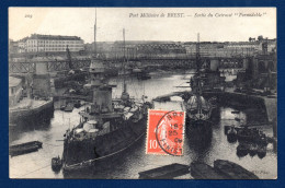29. Brest. Port Militaire. Sortie Du Cuirassé Formidable ( Lorient-1885, Classe Amiral Baudin, Démantelé En 1910).1909 - Brest