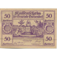 Billet, Autriche, Gneixendorf, 50 Heller, Monument, 1920 SPL Mehl:FS 241Ia3 - Autriche