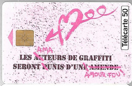 CARTE-PUBLIC-50U-F588A-GEM-B-09/95-GRAFFITI-NAF NAF-Sérrés 2079-UTILISE-TBE - 1995