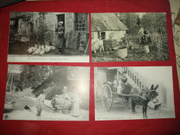 4 Carte Postale Ferme Bressane Fabrication Du Cidre Normandie Auvergne Vichy Laitière Bourbonnaise - Boerderijen