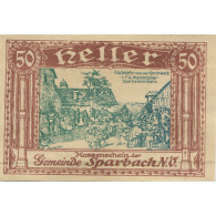 Billet, Autriche, Sparbach, 50 Heller, Personnage, 1920, SPL, Mehl:FS 1006a - Autriche