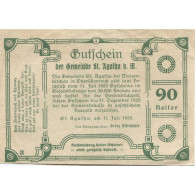 Billet, Autriche, St Agatha, 90 Heller, Cheval 1920-12-31, SUP Mehl:FS 877 - Autriche