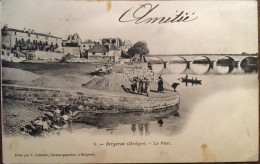 Delcampe - Cpa, éd LEFEBVRE N°4, 24 Bergerac, Le Port Quais Animée, Lavandières DORDOGNE - Bergerac