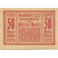 Billet, Autriche, Pennewang, 50 Heller, Blé 1920-12-31, SPL Mehl:FS 727a - Autriche