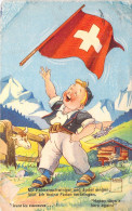 SUISSE - Mit Fahnenschwingen Und Jodel Singen - Will Ich Meine Ferien Verbringen - Drapeau - Carte Postale Ancienne - Au