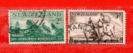 (Us8) NUOVA ZELANDA  °-1956 - Colonisation Du Sud. Yvert. 349-350. Used. - Gebruikt