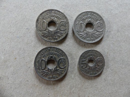 Lot 4 Pièces France Lindauer Poissy 10 Centimes (1922/1923/1924) 5 Centimes 1923 - Autres & Non Classés