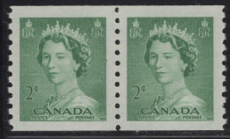 Canada 1953 MNH Sc 331 2c QEII Karsh Portrait Coil Pair - Ongebruikt