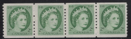 Canada 1954 MH Sc 345iii 2c QEII Wilding Portrait Jump Strip Damaged E On 3rd - Ongebruikt