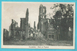 * Zonnebeke (bij Ieper - West Vlaanderen) * (Uitgever A. Herman - Hoet) Kerk En Pastorij, église Et Presbytère, Ruines - Zonnebeke