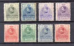 ESPAÑA 1912 - TELEGRAFOS EDIFIL Nº 47-54 - NUEVOS CON SEÑAL.* MH - Charity