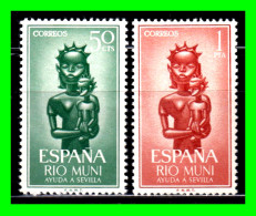 ESPAÑA  COLONIAS ESPAÑOLAS ( RIO MUNI - AFRICA ) SERIE DE SELLOS AÑO 1963 AYUDA A SEVILLA  - NUEVOS - - Rio Muni