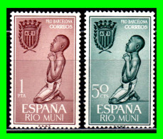 ESPAÑA  COLONIAS ESPAÑOLAS ( RIO MUNI - AFRICA ) SERIE DE SELLOS AÑO 1963 AYUDA A BARCELONA  - NUEVOS - - Rio Muni