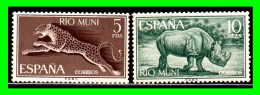 ESPAÑA  COLONIAS ESPAÑOLAS ( RIO MUNI - AFRICA ) 2 DE SELLOS AÑO 1964 FAUNA ECUATORIAL - NUEVOS - - Rio Muni