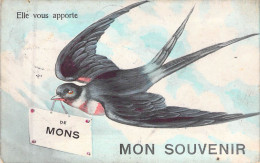 BELGIQUE - MONS - Elle Vous Apporte De Mons Mon Souvenir - Editeur L C - Code Postale Ancienne - Mons