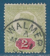 Grande-Bretagne N°94 Victoria 2d Vert Et Rose Oblitéré - Unused Stamps