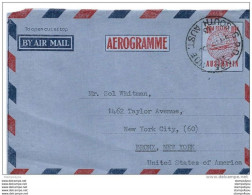 101 - 36 -  Aérogramme Envoyé  De Adelaide à New York 1956 - Aerogrammi