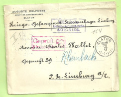 Brief (met Inhoud) BLATON 29/9/17 Naar "Kriegsgefangenen LIMBURG S/Lhan -Rheinbach , Stempel GEPRUFT  (B2750) - Kriegsgefangenschaft