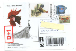 Czech Republic 2023 -  Day Of Poltry Peacock And Chicken, Special Postal Stationery, Personalised Stamps, Registered - Spechten En Klimvogels