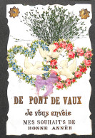 01 - AIN - PONT-DE-VAUX - Carte Fantaisie Collage "je Vous Envoie Mes Souhaits De Bonne Année" - Superbe - 10135 - Pont-de-Vaux