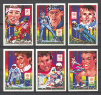 Guinea, Guinee, 1988, Olympic Winter Games Calgary, Medal Winners, Sports, Imperforated, MNH, Michel 1222-1227B - Guinée (1958-...)